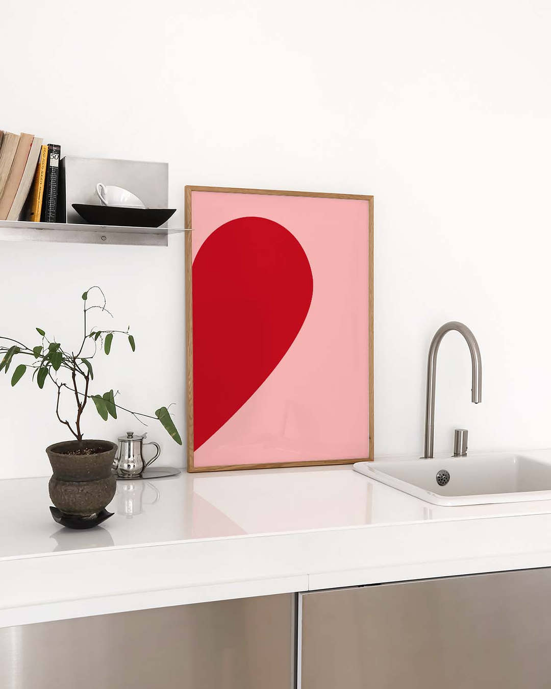 Abstraktes Herz Poster rot – Soft Drop
