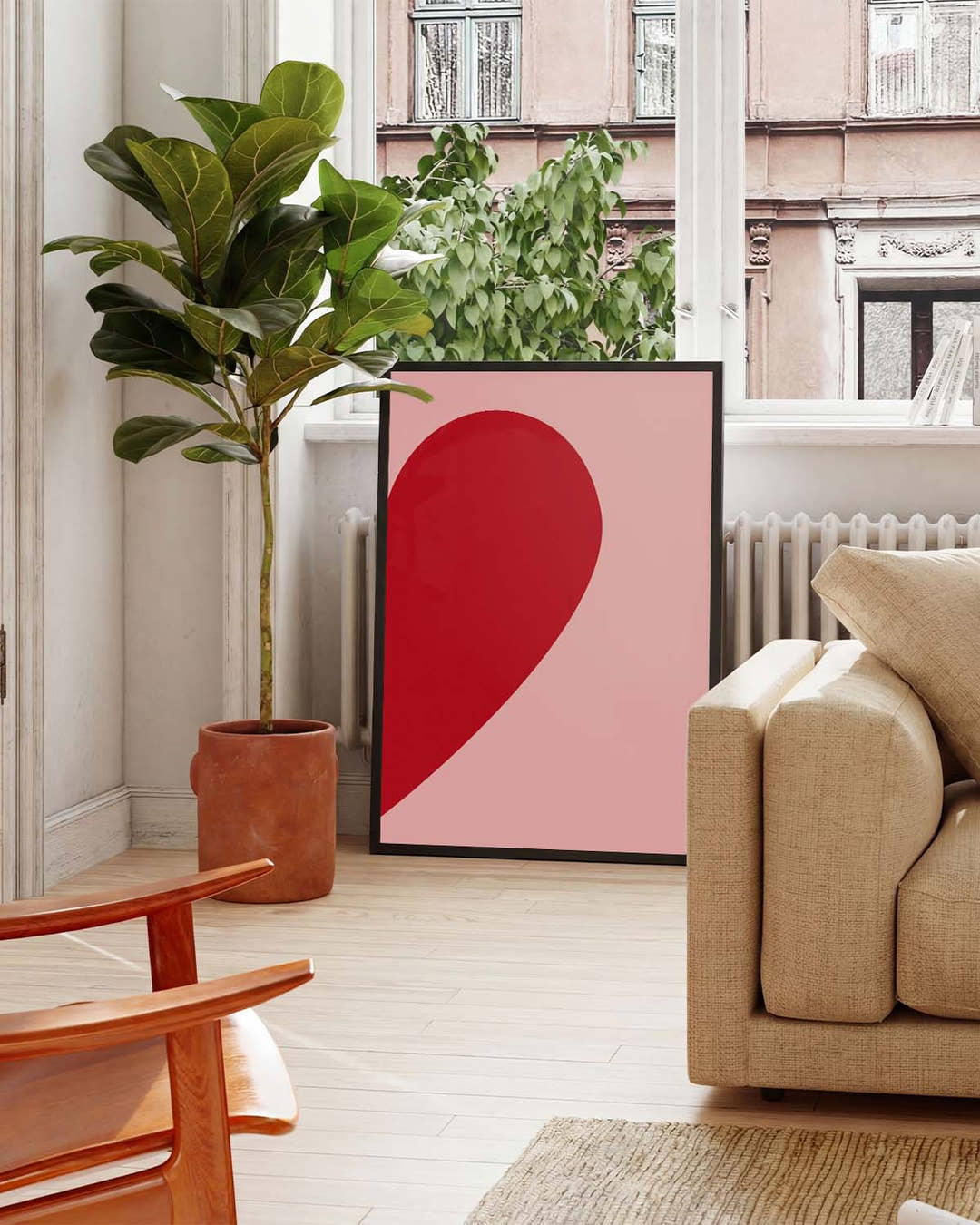 Abstraktes Herz Poster rot – Soft Drop
