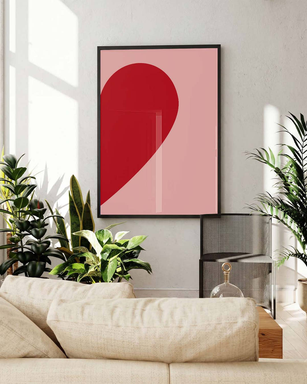 Abstraktes Herz Poster rot – Soft Drop
