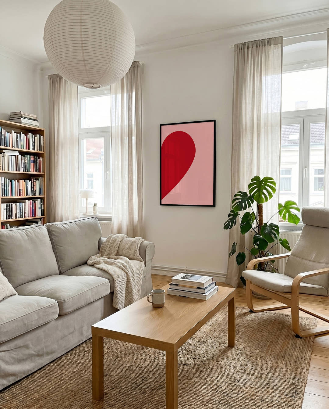 Abstraktes Herz Poster rot – Soft Drop