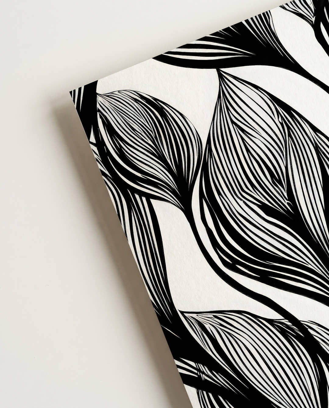 Texturiertes Linien Poster Schwarz Weiß – Soft Edges