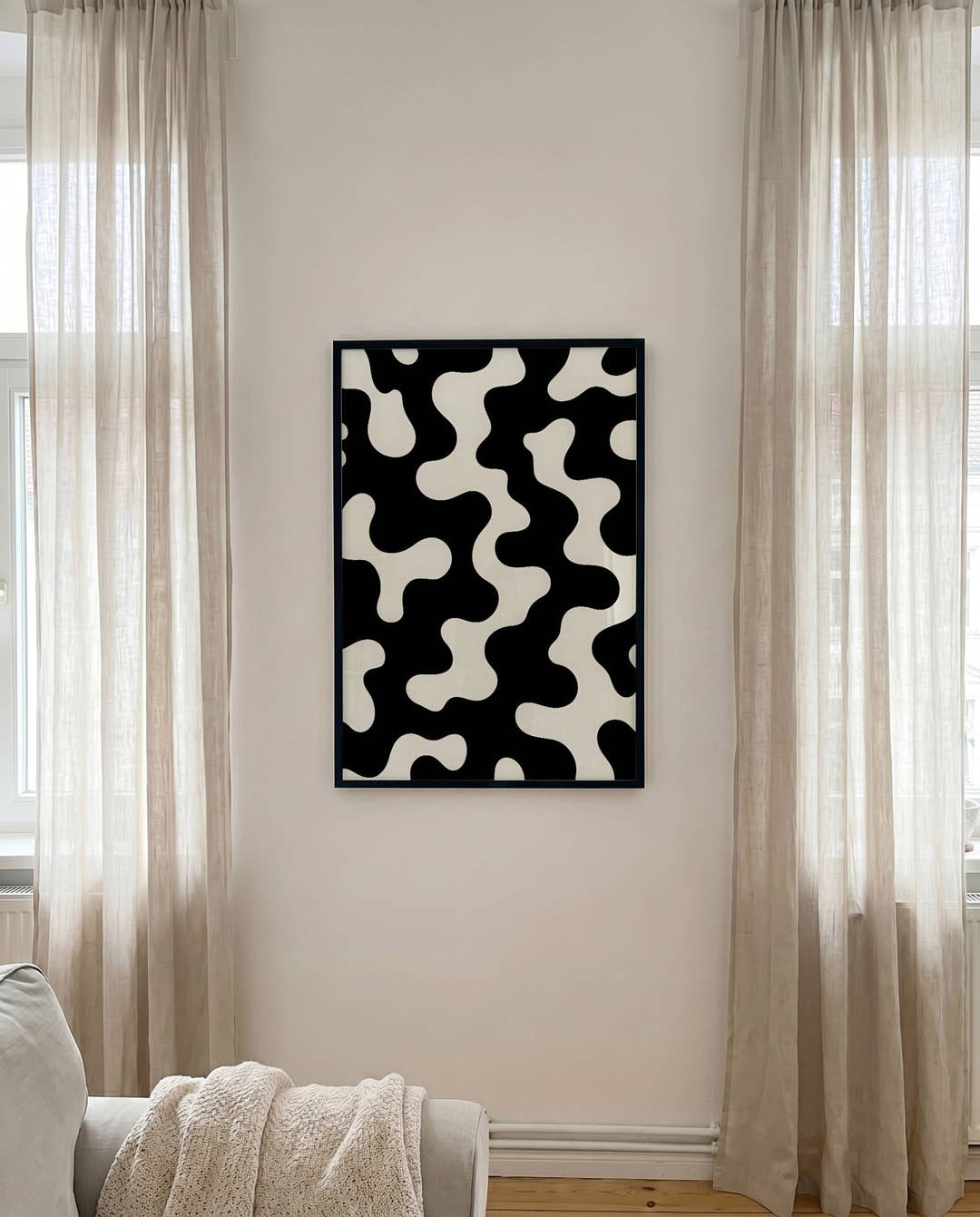 Abstraktes Formen Poster Schwarz Weiß – Soft Interlock