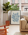 Pflanzen Poster modern Blau – Soft Leaves