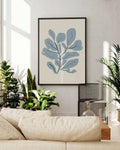 Pflanzen Poster modern Blau – Soft Leaves
