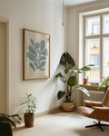 Pflanzen Poster modern Blau – Soft Leaves