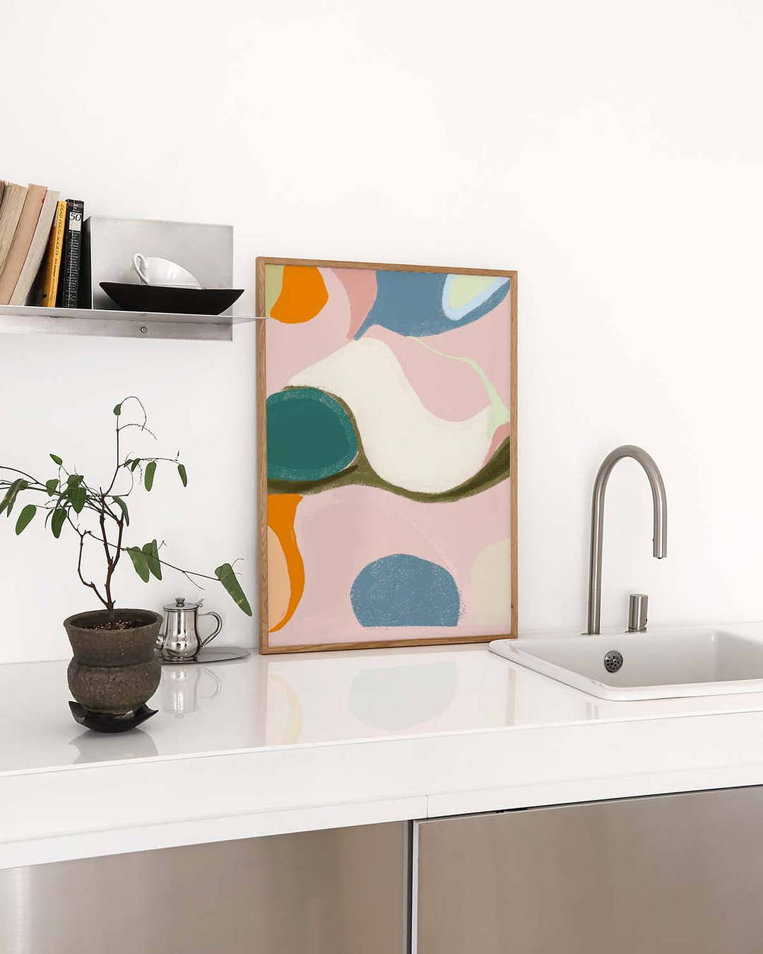 Abstraktes Farb Poster modern – Soft Shapes