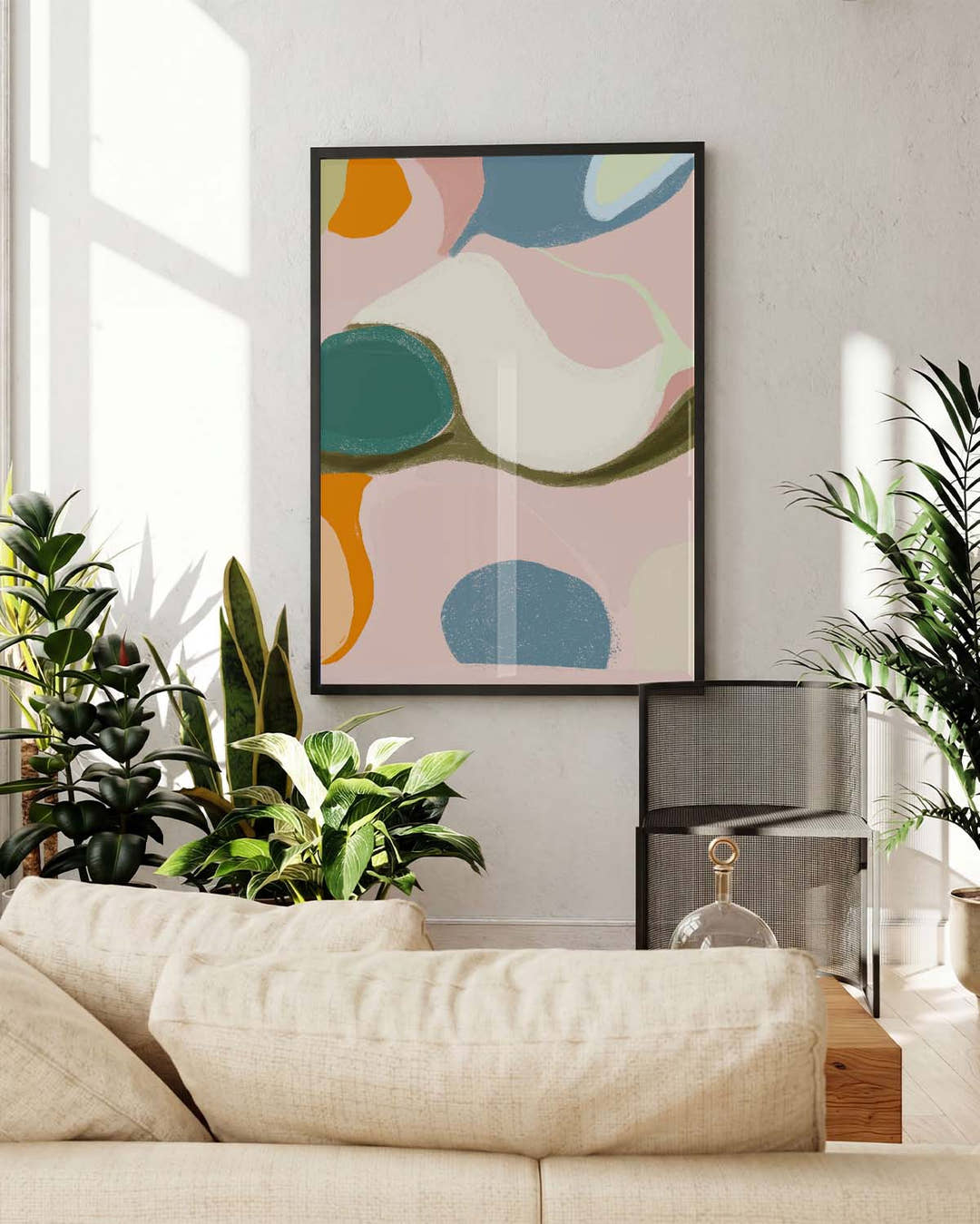 Abstraktes Farb Poster modern – Soft Shapes