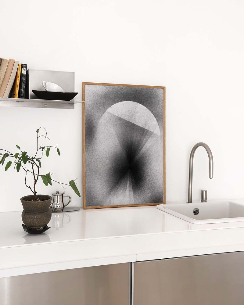 Schwarz Weiß Kunst Poster abstrakt – Soft Silhouette