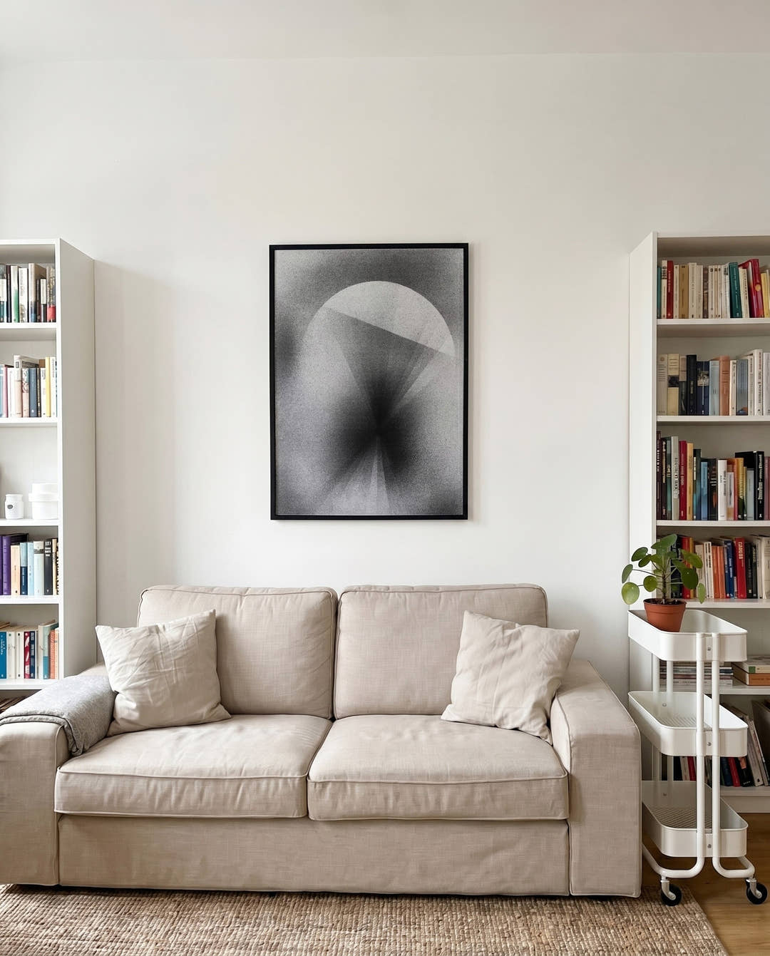 Schwarz Weiß Kunst Poster abstrakt – Soft Silhouette