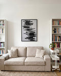 Abstraktes Symmetrie Poster Schwarz Weiß – Soft Symmetry