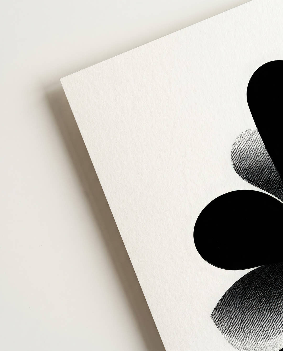 Organisches Blatt Poster Schwarz Weiß – Soft Void