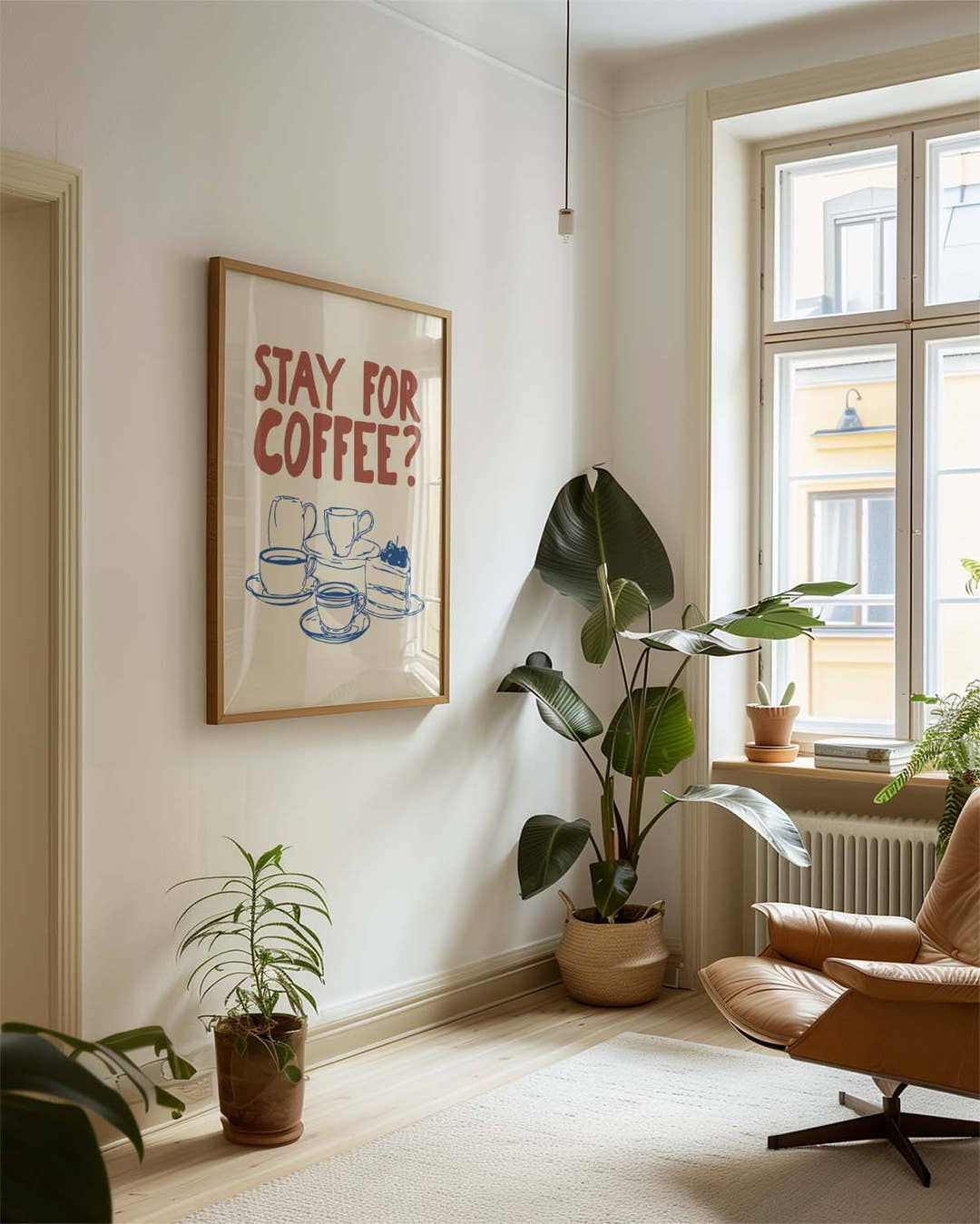 Kaffee Poster modern Typografie – Stay for Coffee