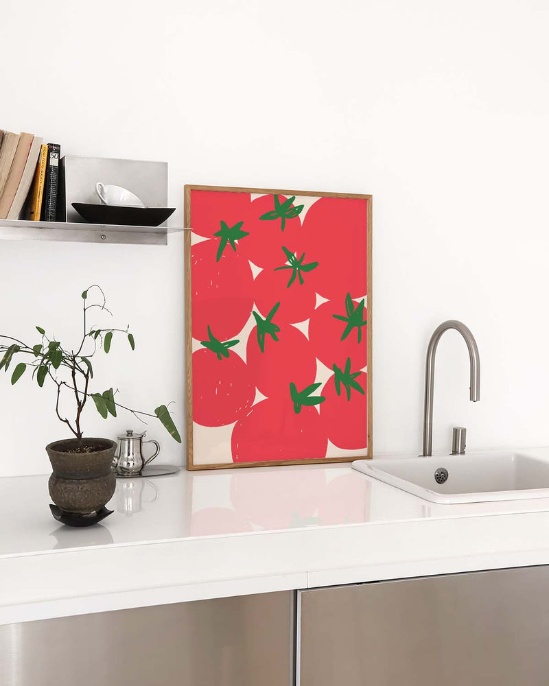 Erdbeer Muster Poster modern – Strawberry Pattern