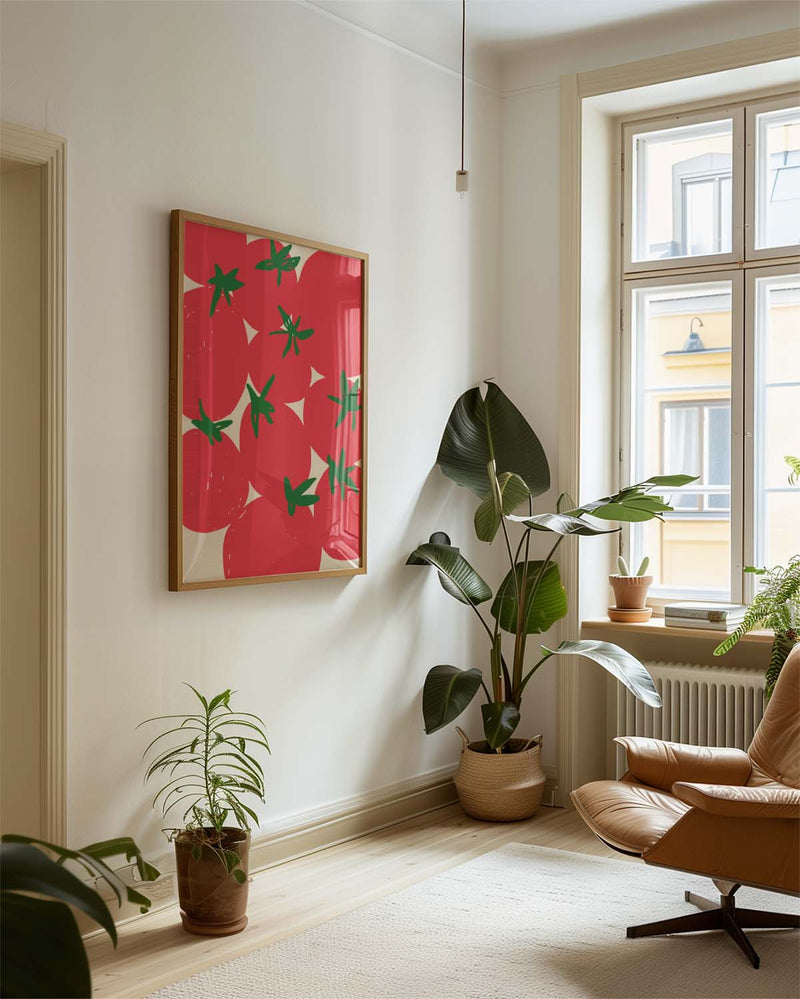 Erdbeer Muster Poster modern – Strawberry Pattern