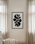 Abstraktes Formen Poster Schwarz Weiß – Subtle Force