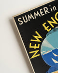 Vintage New England Poster mit Küste & Leuchtturm – Summer in New England