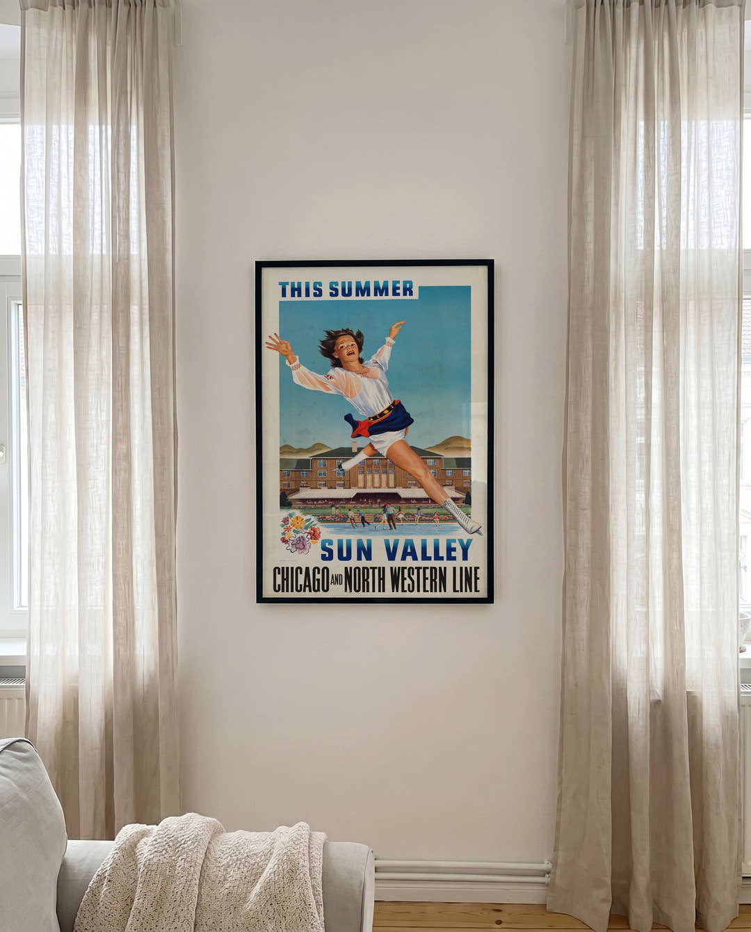 Vintage USA Ski Poster – Sun Valley Skating
