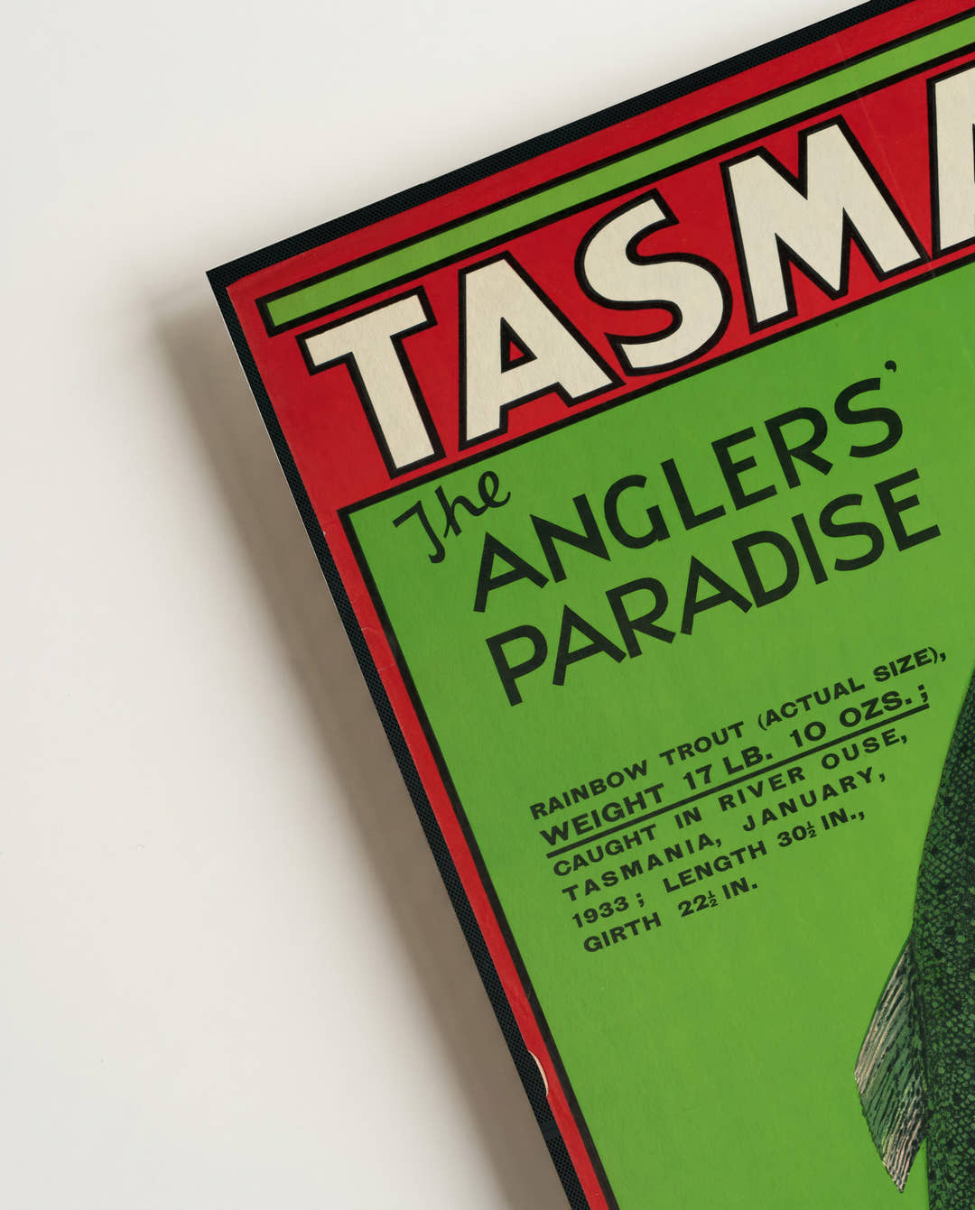 Vintage Tasmanien Angel Poster – Anglers Paradise Regenbogenforelle