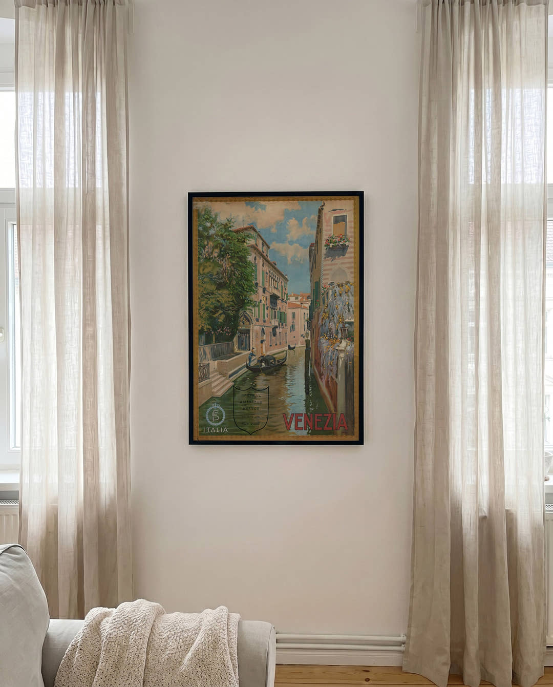 Vintage Venedig Poster – Venezia Canal Scene