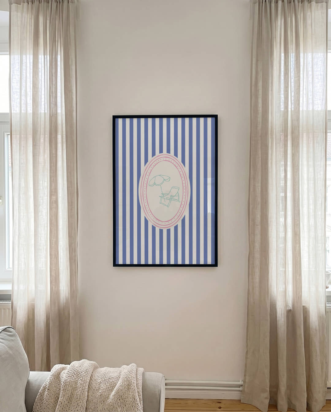 Vintage Strandstuhl Illustration Poster – Retro Beach Chair Design