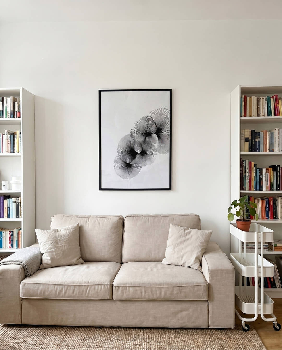 Minimalistisches Rauch Poster Schwarz Weiß – Visual Equilibrium