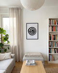 Grafisches Spiral Poster Schwarz Weiß – Visual Tension Line
