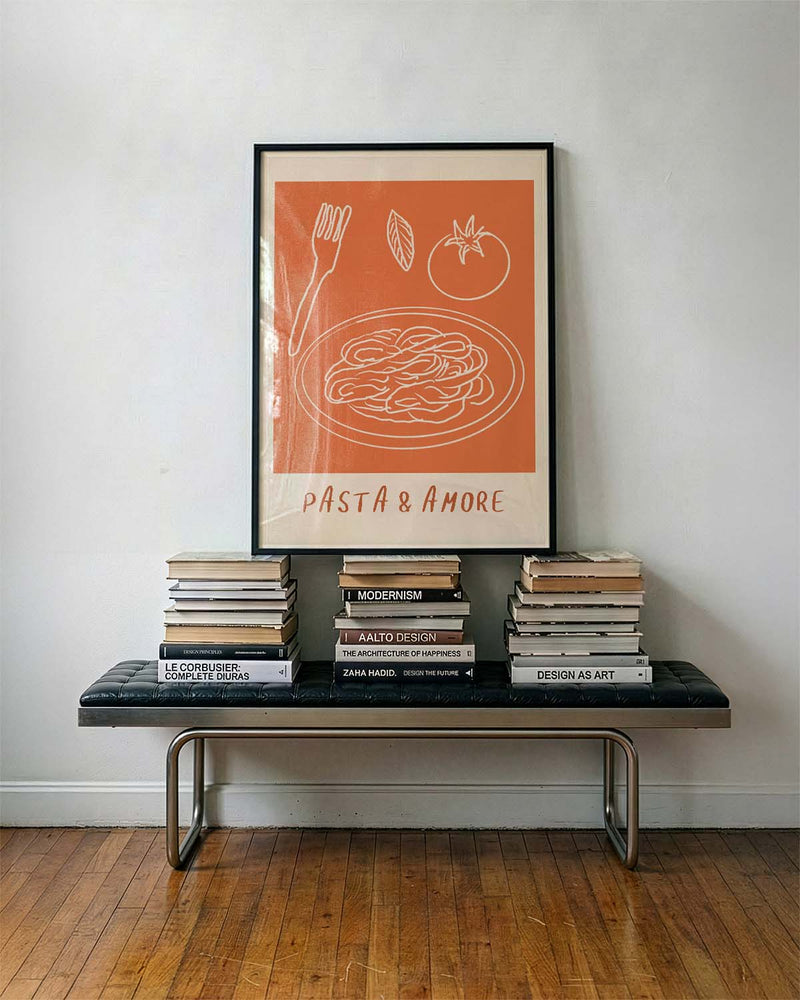 Pasta Poster minimalistisch – Warm Notes