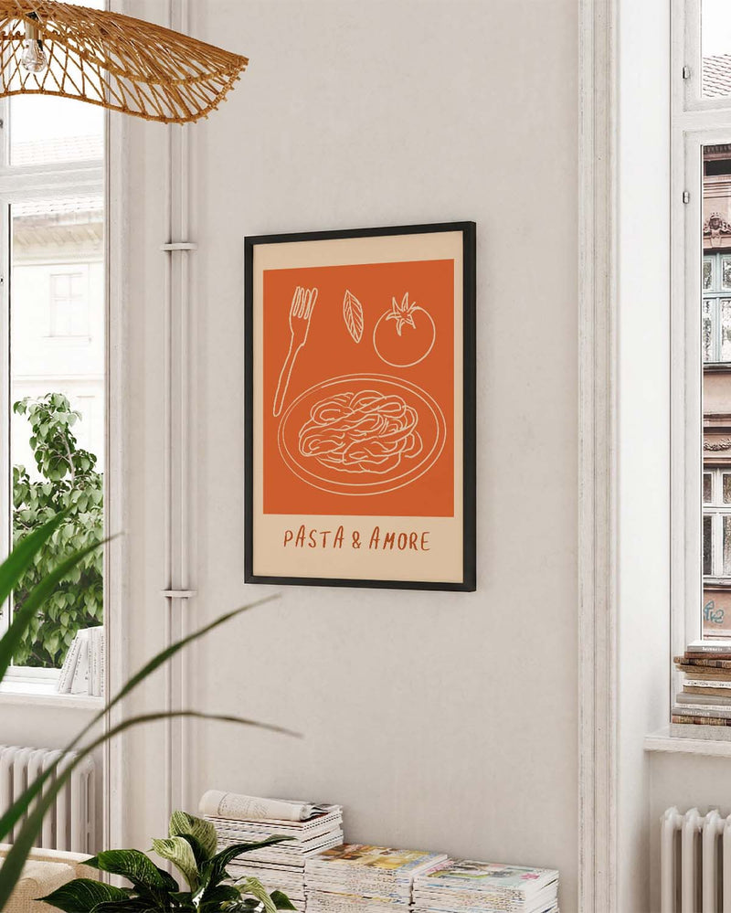 Pasta Poster minimalistisch – Warm Notes
