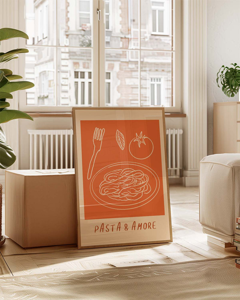 Pasta Poster minimalistisch – Warm Notes