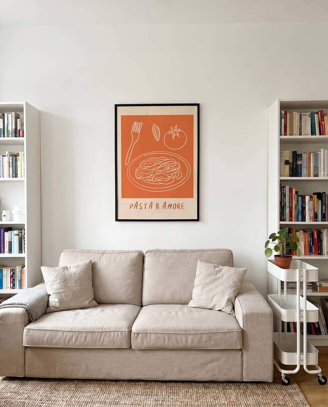 Pasta Poster minimalistisch – Warm Notes