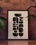 Abstraktes Geometrie Poster Schwarz Weiß – White Drift