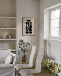 Abstraktes Geometrie Poster Schwarz Weiß – White Drift