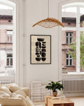 Abstraktes Geometrie Poster Schwarz Weiß – White Drift