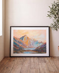Valley sunset | Pastell Berglandschaft Poster