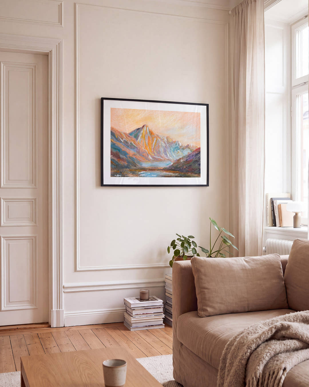 Valley sunset | Pastell Berglandschaft Poster