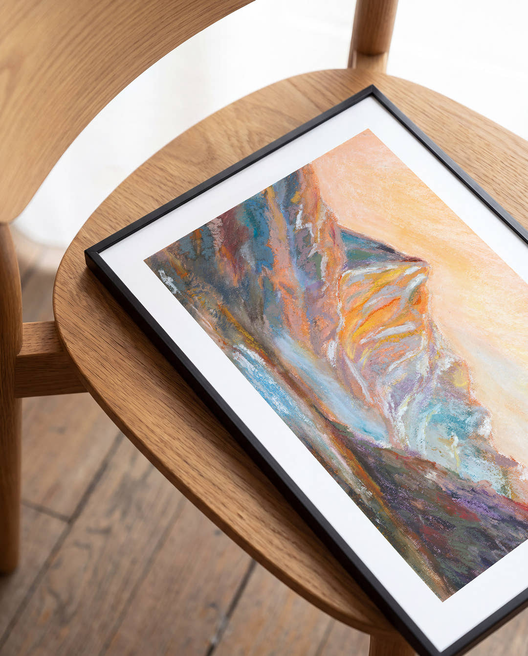 Valley sunset | Pastell Berglandschaft Poster