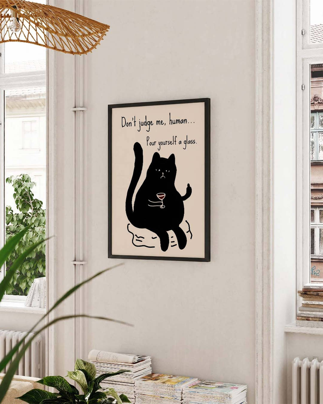 Don’t judge | Humorvolle Katzen-Illustration Poster