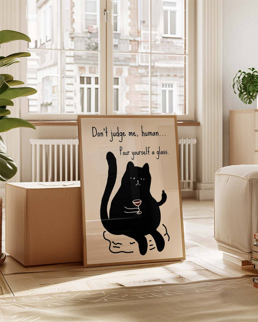 Don’t judge | Humorvolle Katzen-Illustration Poster