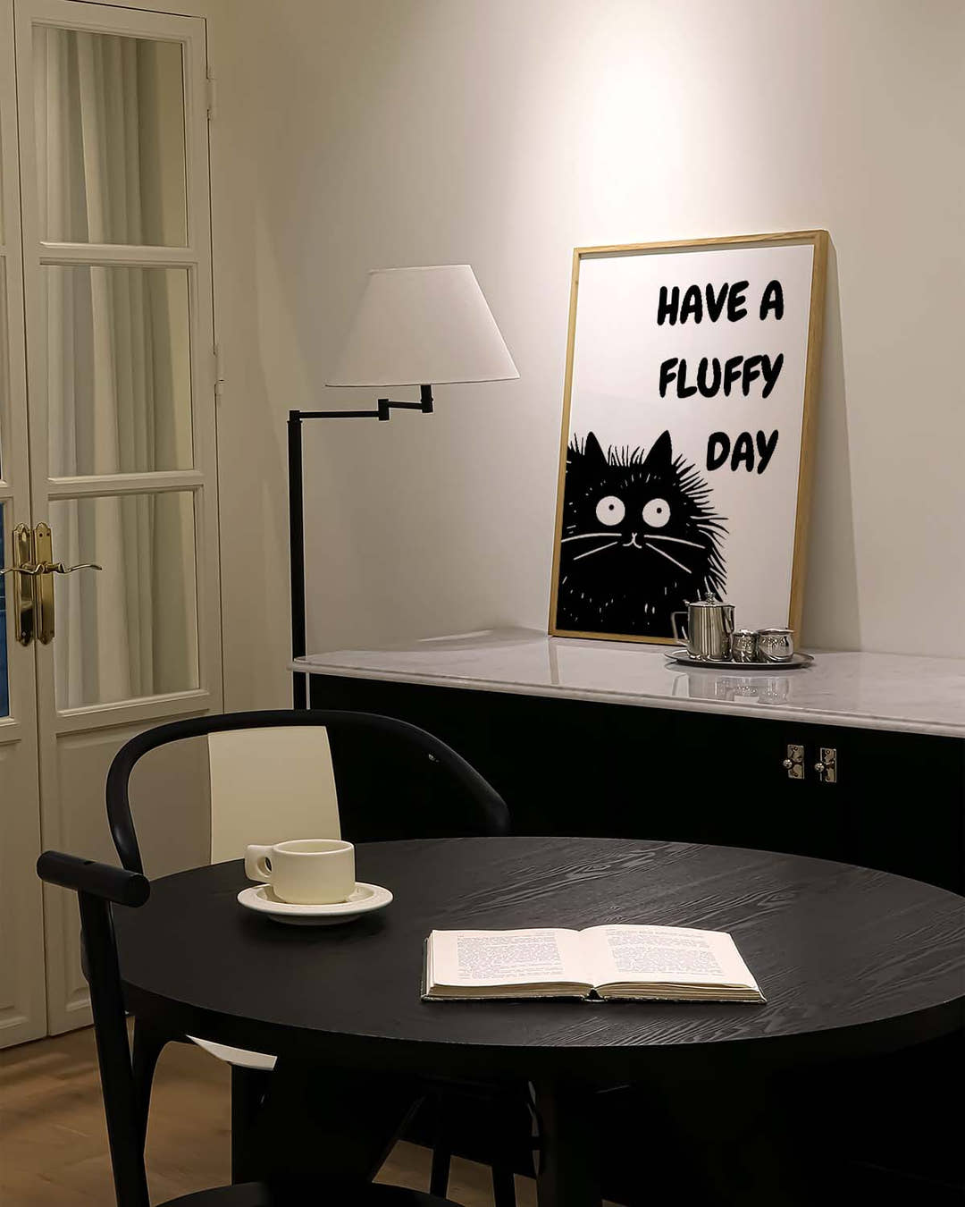 Have a fluffy Day | Cute Cat Art Poster
