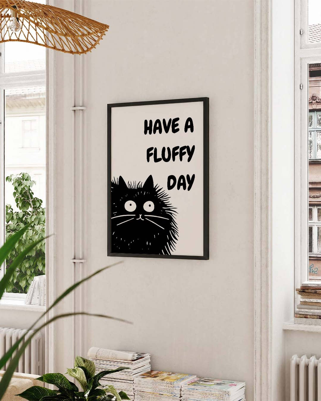 Have a fluffy Day | Cute Cat Art Poster