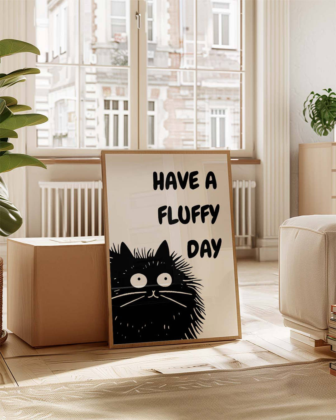 Have a fluffy Day | Cute Cat Art Poster