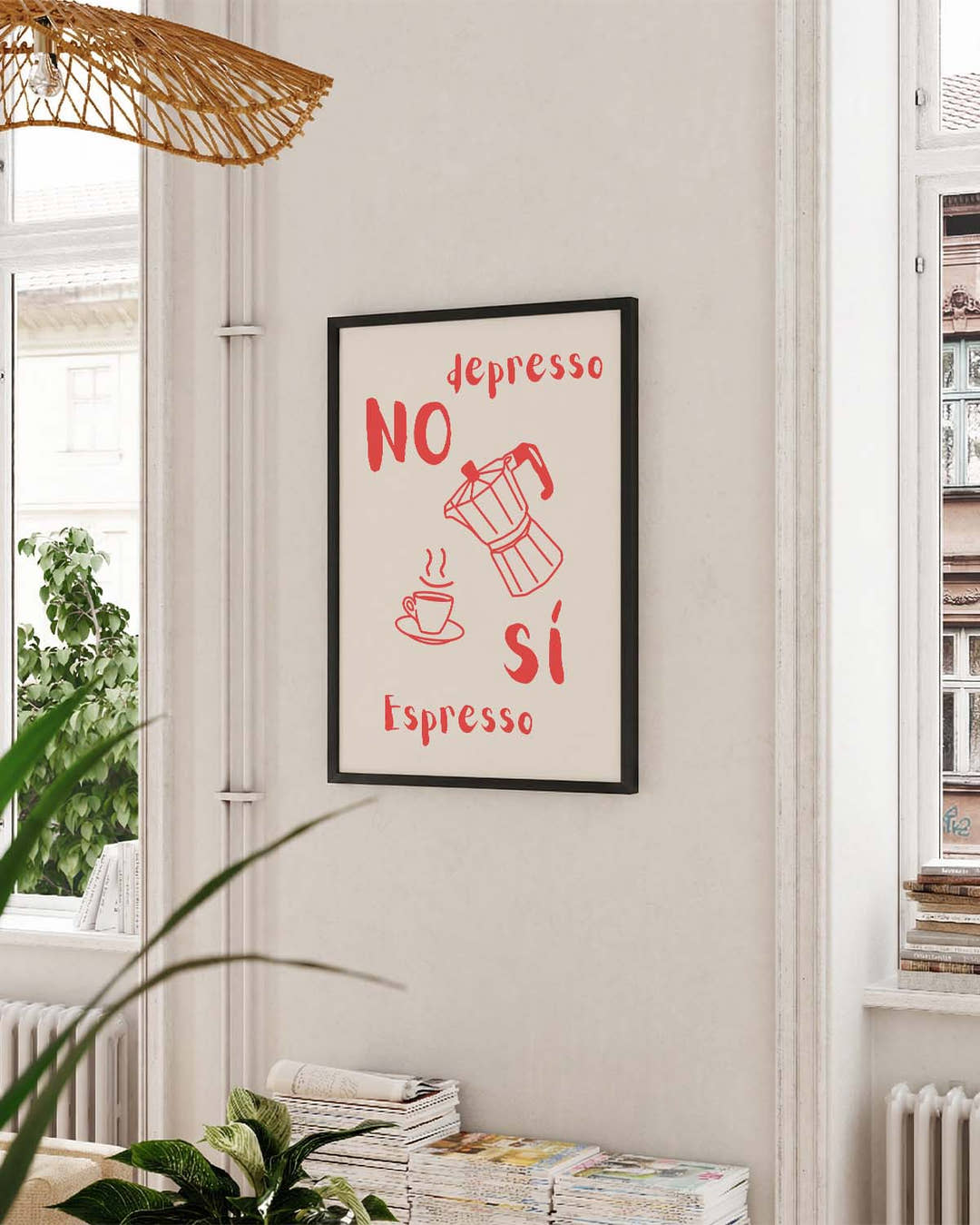 No Depresso | Funny Coffee Art Poster