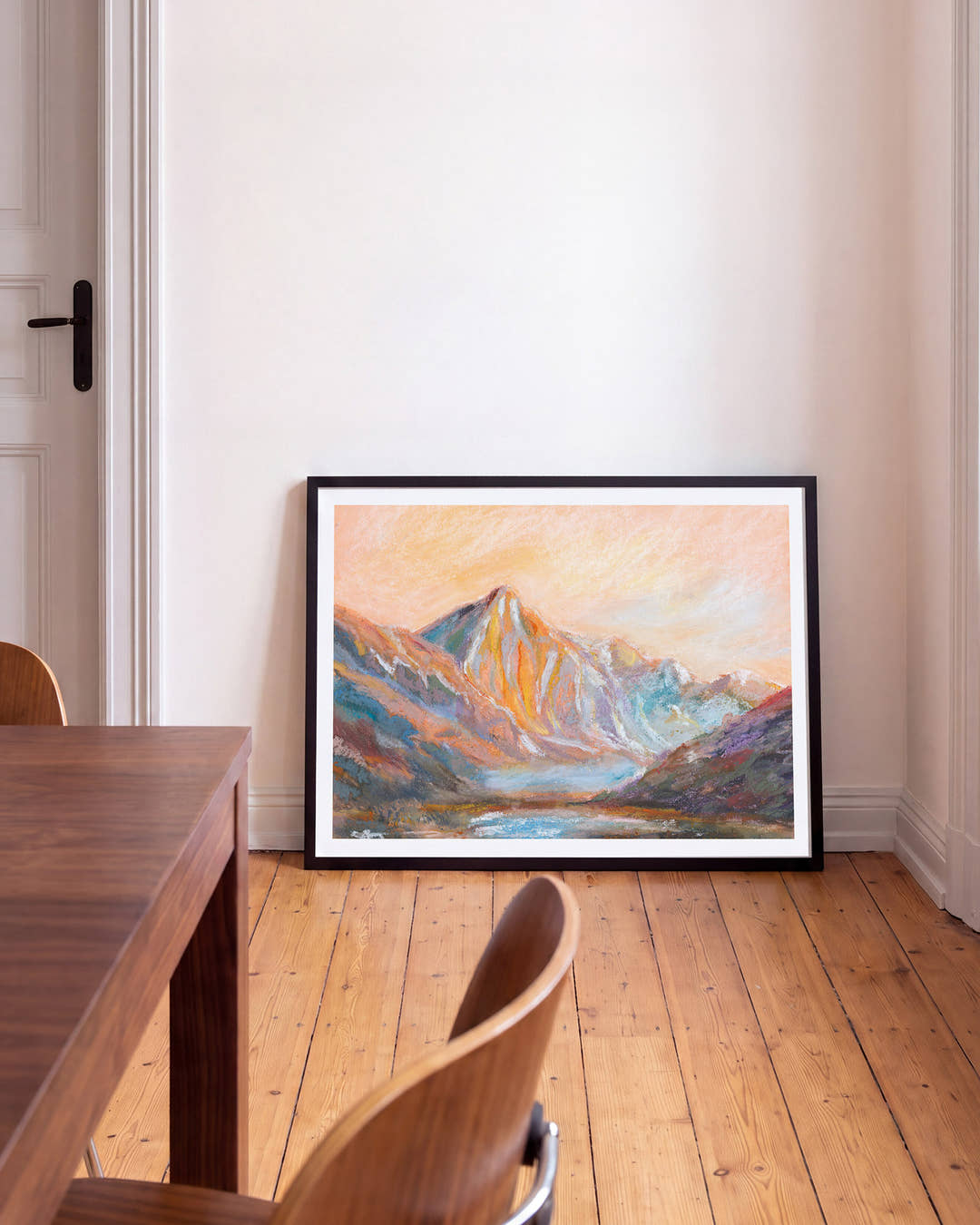 Valley sunset | Pastell Berglandschaft Poster