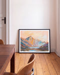 Valley sunset | Pastell Berglandschaft Poster