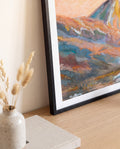 Valley sunset | Pastell Berglandschaft Poster