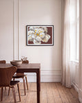 White Flower | Abstraktes Acrylgemälde Kunstdruck