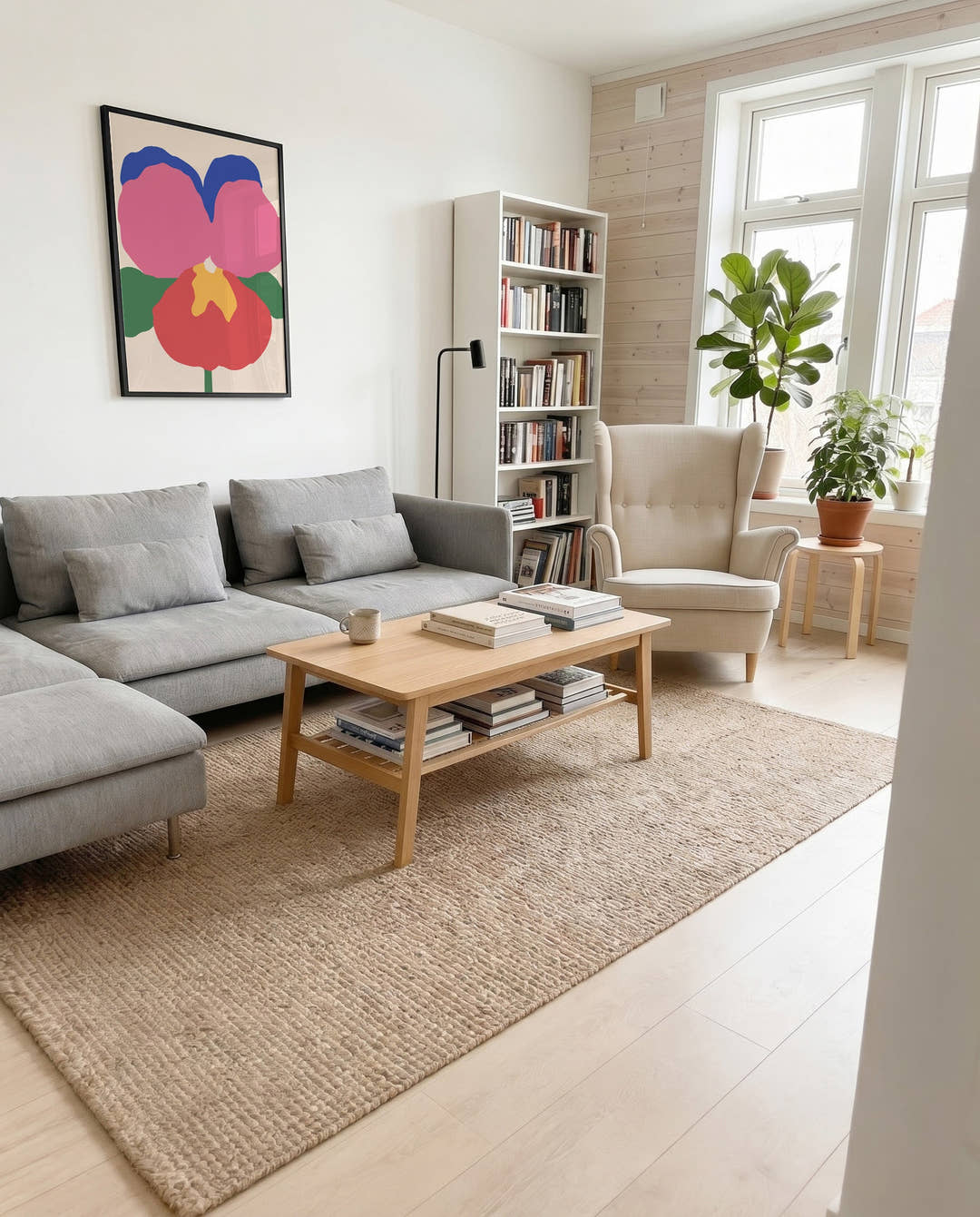 Abstraktes Blumenposter im Bauhaus-Stil – Abstract Bloom