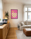Apfel Poster mit Karomuster – Checkered Apple