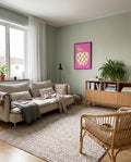 Apfel Poster mit Karomuster – Checkered Apple