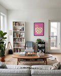 Apfel Poster mit Karomuster – Checkered Apple